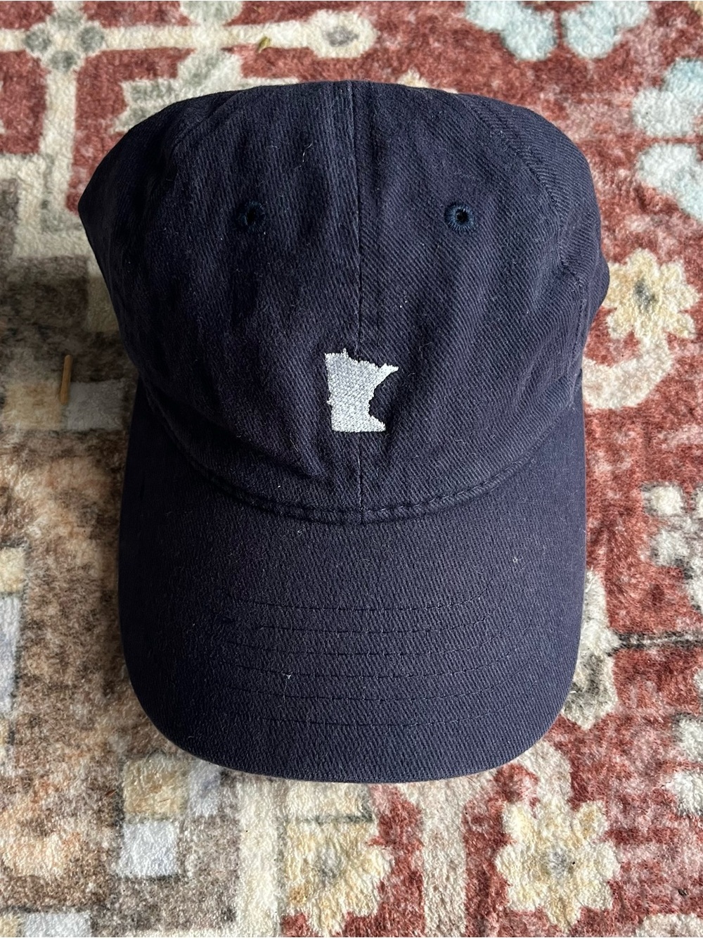 Classic Navy Baseball Cap with Minnesota Silhouette